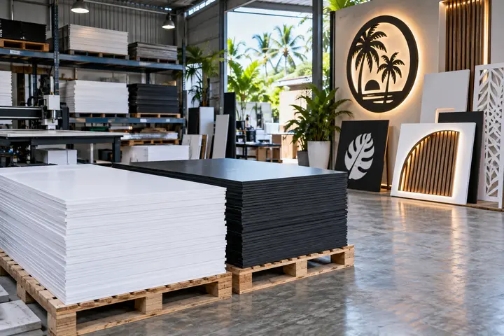 PVC board putih dan hitam